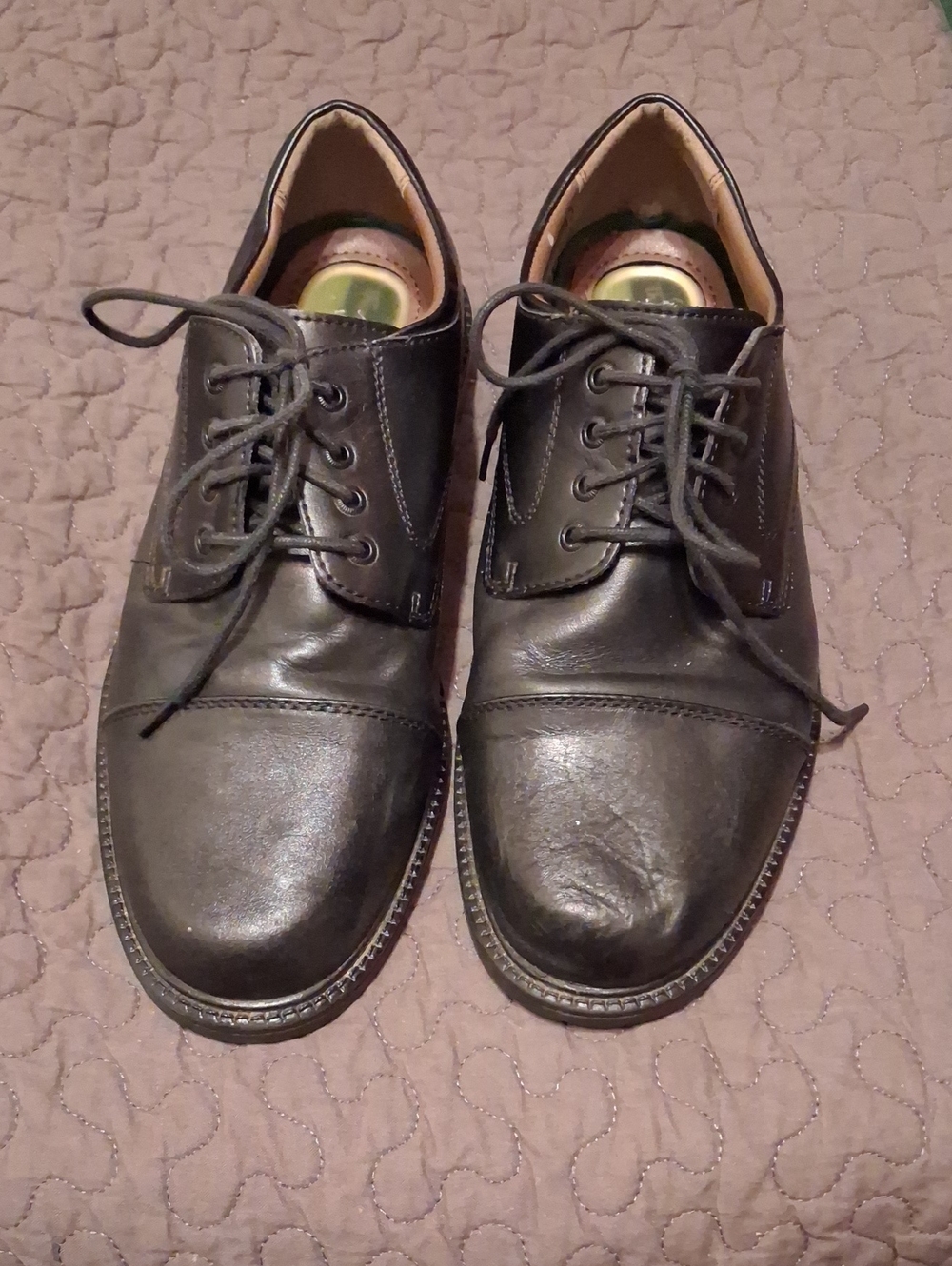 Thom McAn Black Leather Cap-Toe Oxford Dress Shoes Sz 11